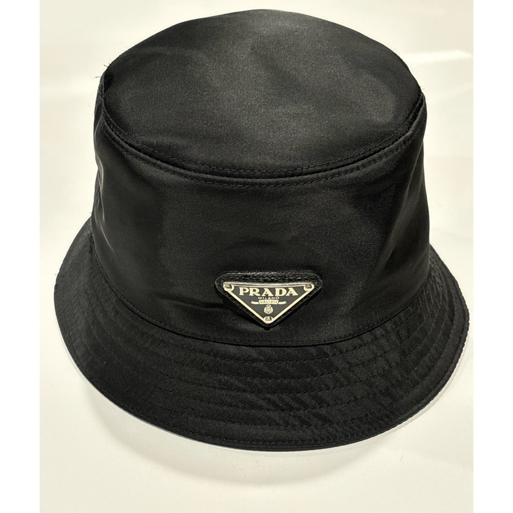 Prada Black Hat with Iconic Logo and Durable Construction